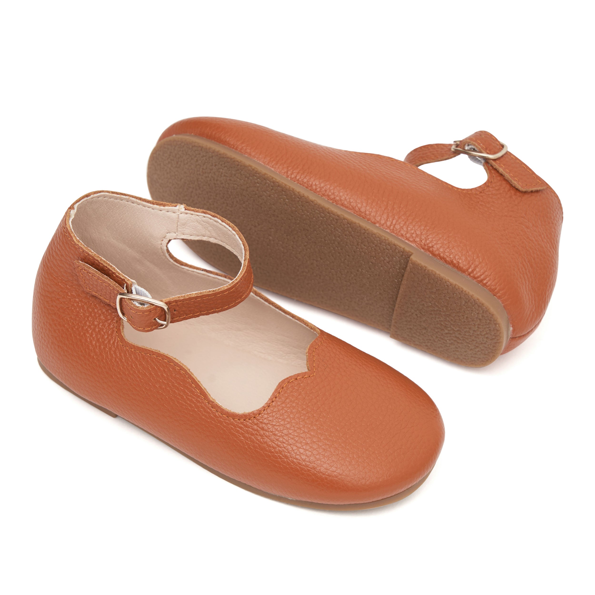 Tan Leather Mary Janes