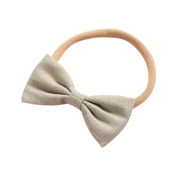 Sage Linen Bow Headband