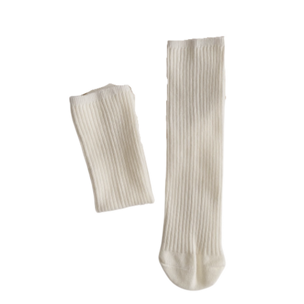 Cream Basic's Ribbed Socks