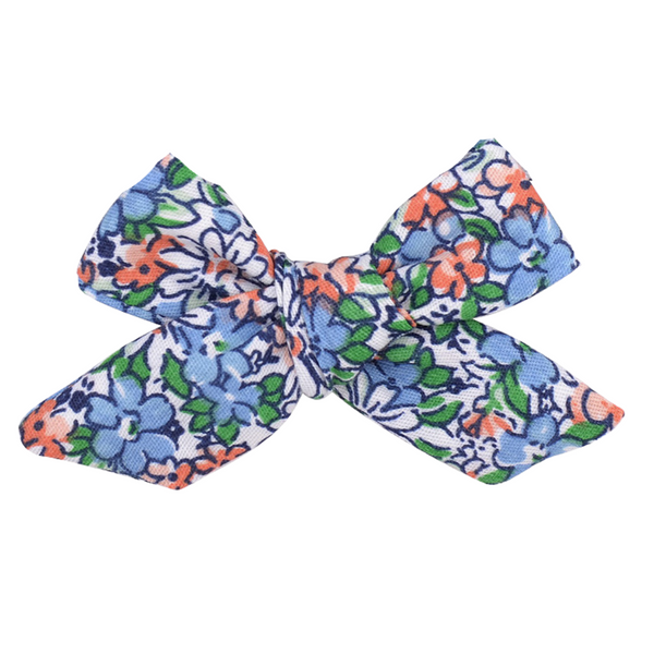 Floral Linen Bow Clip