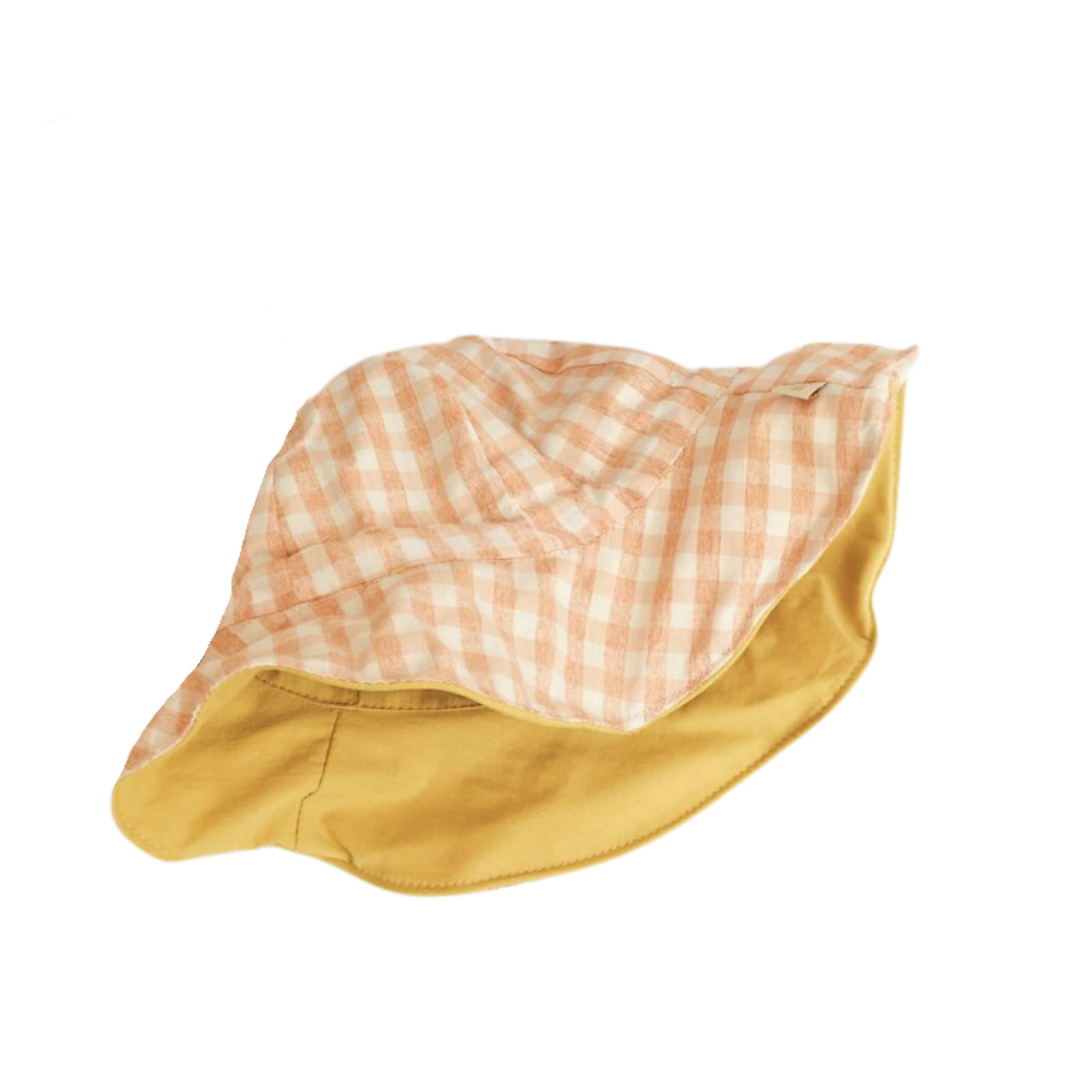 Yellow Gingham Reversible Bucket Hat