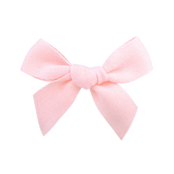 Baby Pink Cotton Bow Clip