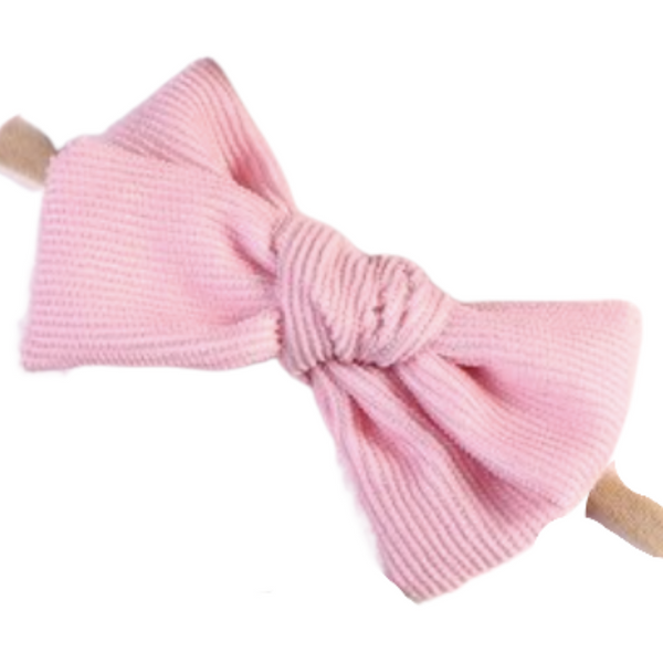 Pink Ribbed Knot Headband