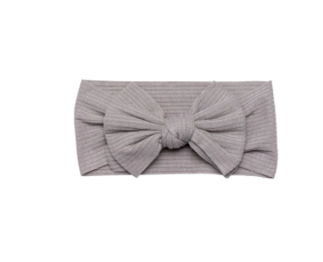Grey Bow Cotton Topknot