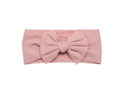 Dusty Pink Bow Cotton Topknot