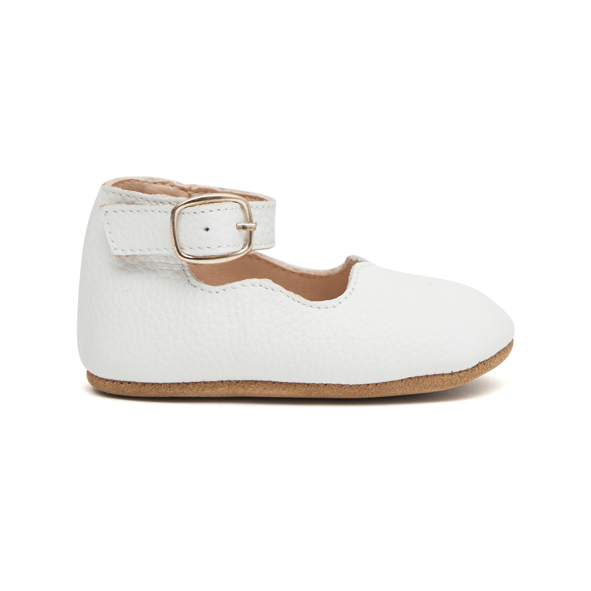 Girls White Leather Mary Jane Shoes
