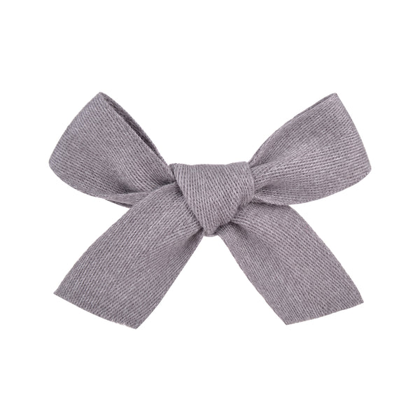 Grey Cotton Bow Clip