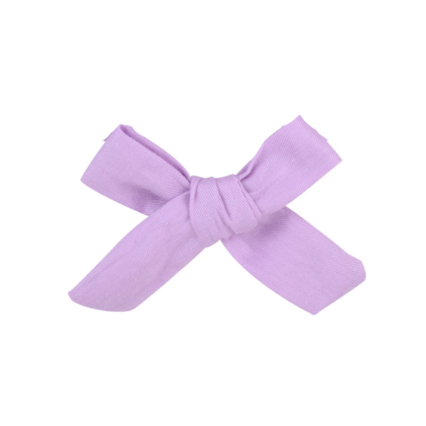 Lavender Linen Bow Clip