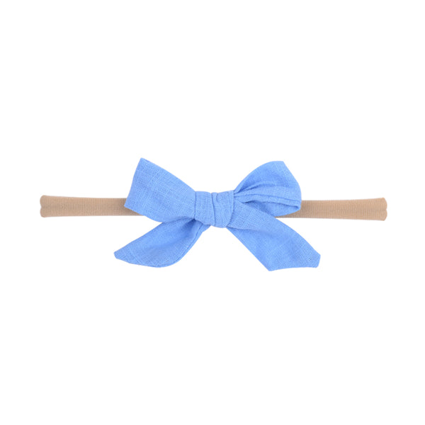 Blue Linen Knot Headband