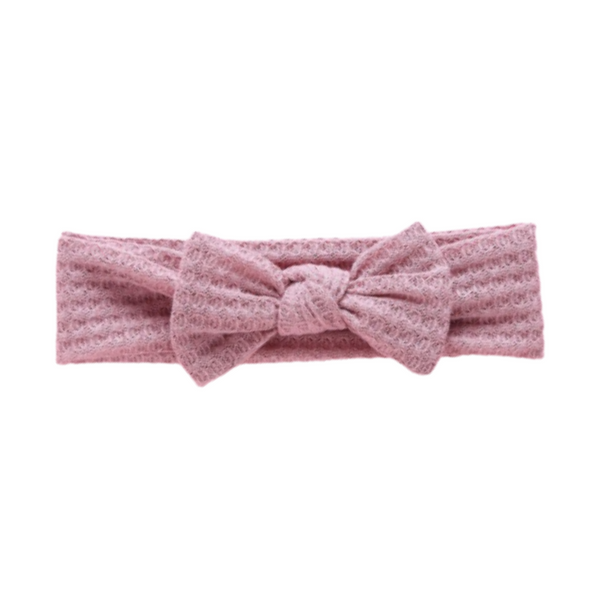 Ribbed Dusty Violet Bow Topknot