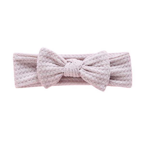 Ribbed Lilac Bow Topknot