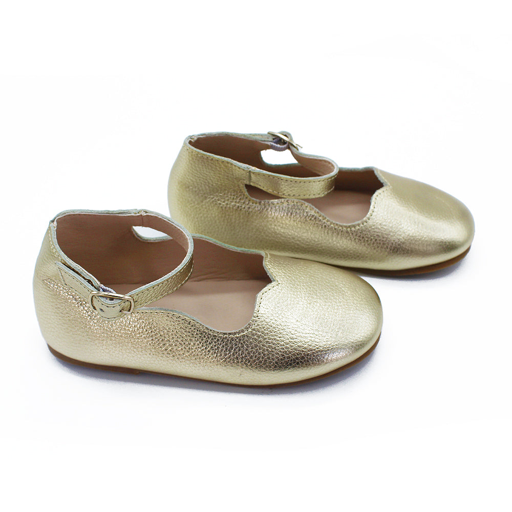 Gold Leather Mary Janes