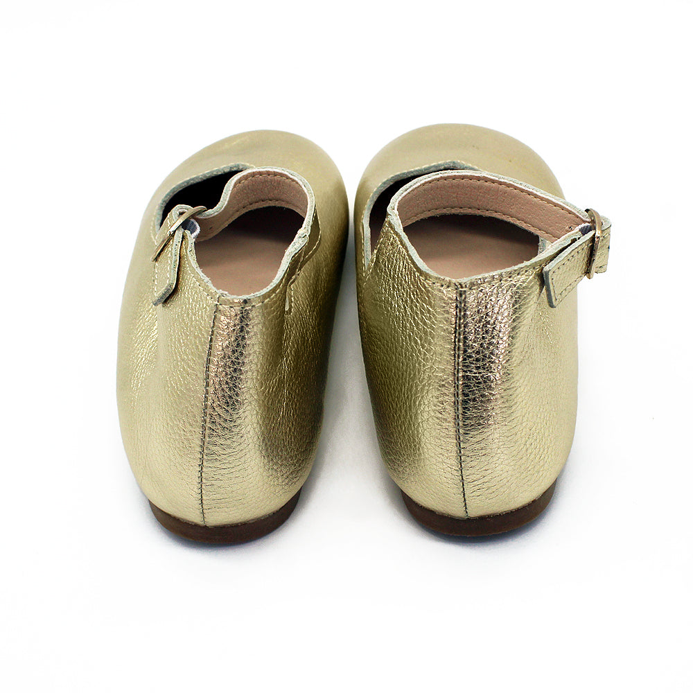 Gold Leather Mary Janes