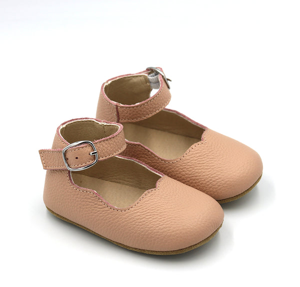 Dusty Pink Leather Mary Janes