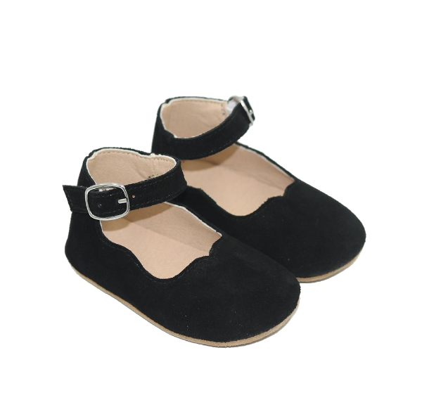 Black Suede Mary Janes