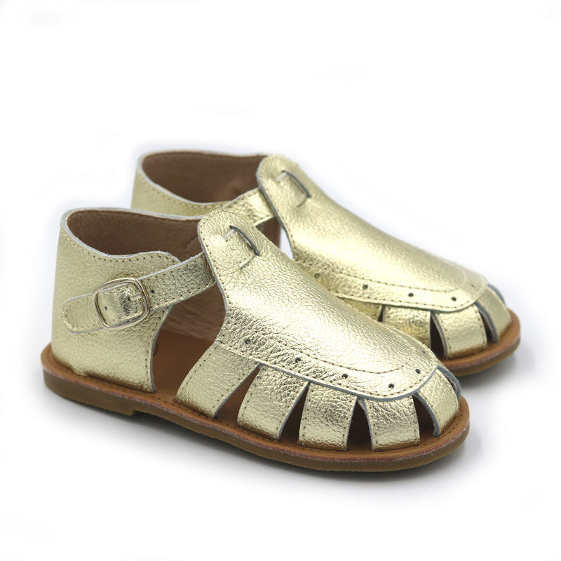 Gold Leather Gracie Sandals