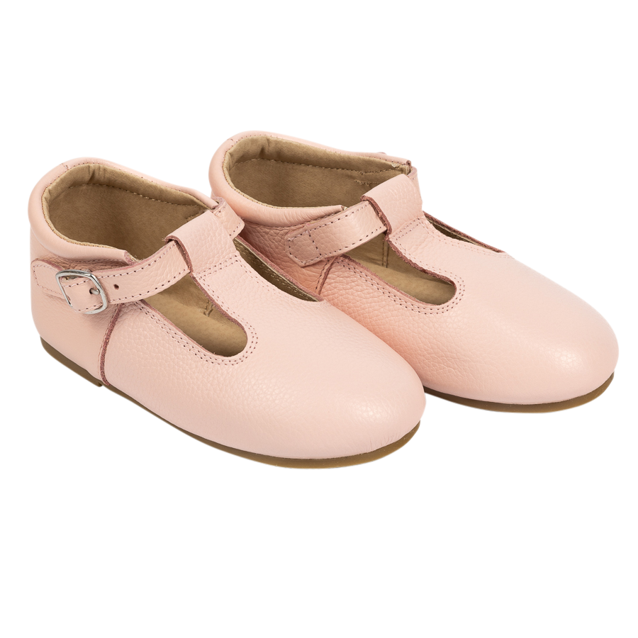 Dainty Pink T Bar Moccasins