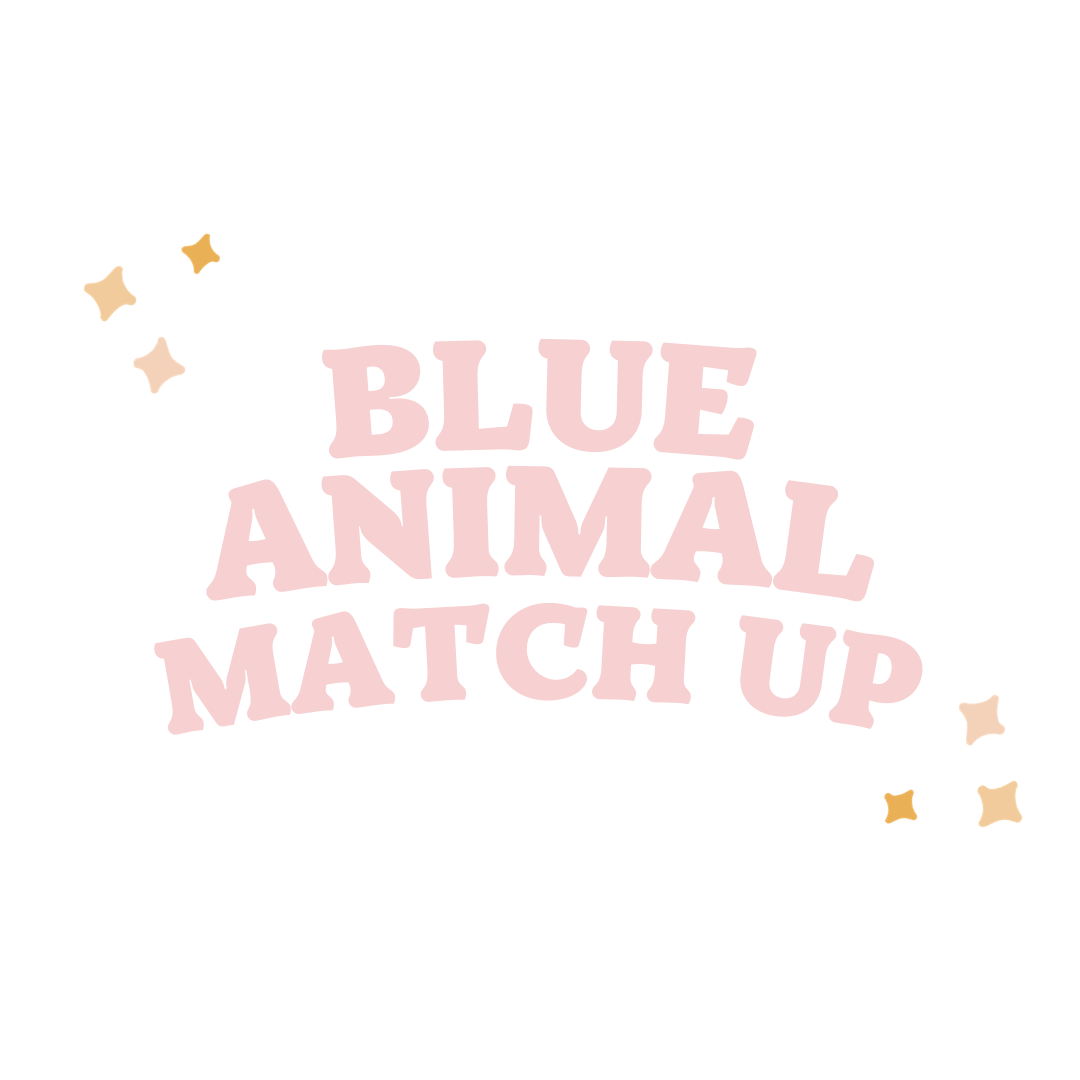 BLUE ANIMAL MATCH UP FLASHCARDS