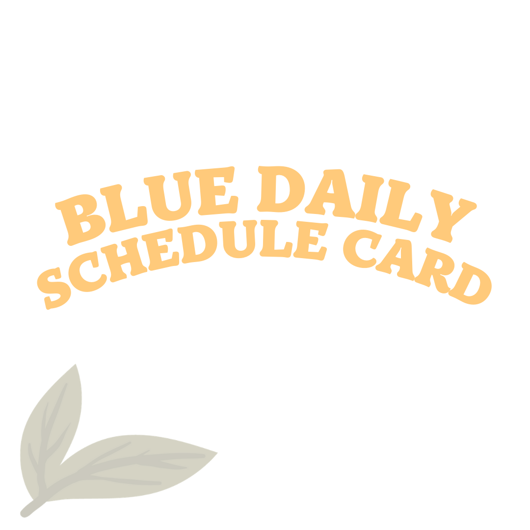 BLUE DAILY SCHEDULE CARDS
