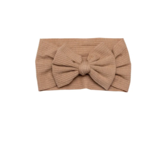 Taupe Bow Cotton Topknot