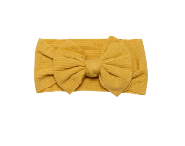 Mustard Bow Cotton Topknot